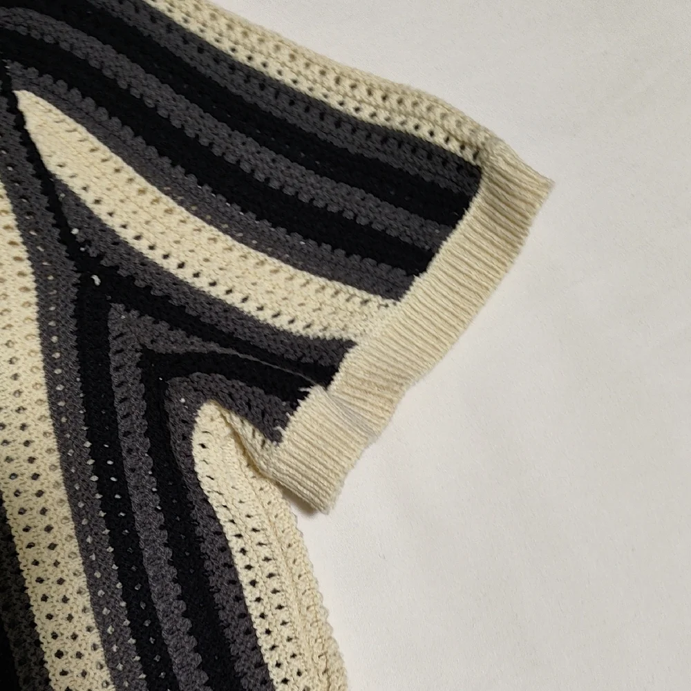 Urban Outfitters Black and Cream Striped Button Down Shirt - Picture 8 of 8